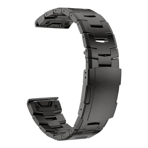 Jeniko Titan-Uhrenarmband QuickFit 26 mm, kompatibel mit Garmin Fenix ​​7X 7 6 6X Pro 5X Plus Mk2, Metallarmband, 22 mm Epix Gen 2 MARQ 955 D2 G1-Armband (Color : Dark Gray, Size : QuickFit 26mm) von MILNBJK