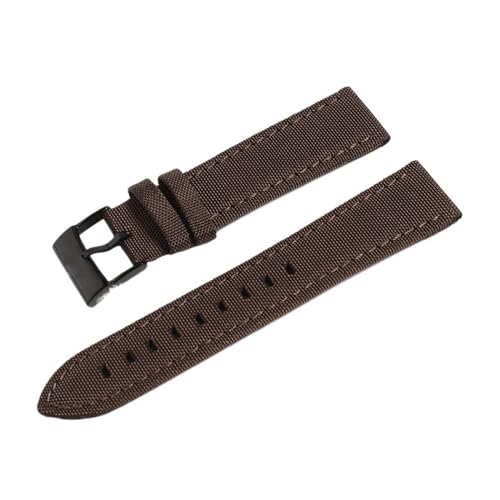 MILNBJK Jeniko 22 Mm Schwarzes, Blaues, Grün-braunes Nylon-Leder-Uhrenarmband, Kompatibel Mit Dem Breitling-Armband NAVITIMER WORLD Avenger/Navitimer-Armband (Color : Brown Black Buckle, Size : 22mm) von MILNBJK