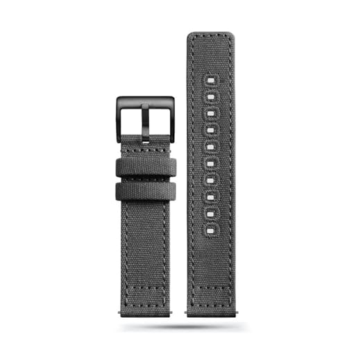 MILNBJK Jeniko Canvas-Uhrenarmband 18 Mm 20 Mm 22 Mm Khaki-Uhrenarmband Schnellverschluss-Armband For Ersatzarmband For Herren (Color : Grey 2, Size : 18mm) von MILNBJK