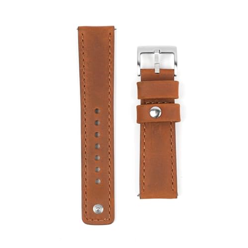 MILNBJK Jeniko Crazy Horse Leder Uhrenarmband 20mm 22mm Echtleder Uhrenarmband Schnellverschluss Ersatzarmband Gürtel (Color : Brown, Size : 20mm) von MILNBJK