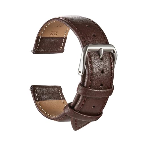 MILNBJK Jeniko Echtes Leder Uhrenarmbänder Kalbsleder Ersetzen Armbanduhr Straps 18mm 20mm 22mm 24mm Uhr Zubehör Männer Frauen Weiche armband (Color : All Brown, Size : 18mm) von MILNBJK