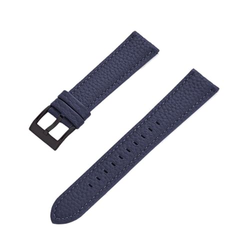 MILNBJK Jeniko Echtes Leder-Uhrenarmband 20 Mm 22 Mm Schnellverschluss-Uhrenarmbänder For Armband-Uhrenzubehör (Color : Blue Black, Size : 22mm) von MILNBJK