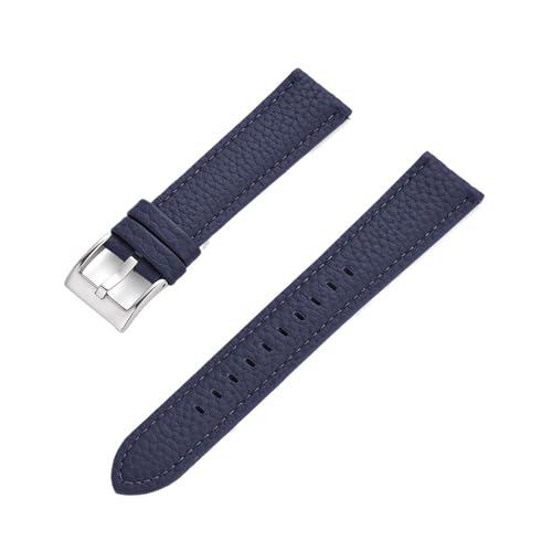 MILNBJK Jeniko Echtes Leder-Uhrenarmband 20 Mm 22 Mm Schnellverschluss-Uhrenarmbänder For Armband-Uhrenzubehör (Color : Blue Silver, Size : 20mm) von MILNBJK