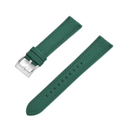 MILNBJK Jeniko Echtes Leder-Uhrenarmband 20 Mm 22 Mm Schnellverschluss-Uhrenarmbänder For Armband-Uhrenzubehör (Color : DarkGreen Silver, Size : 20mm) von MILNBJK