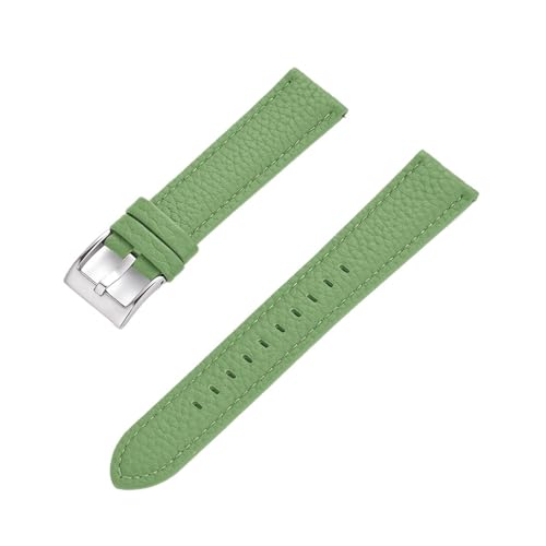 MILNBJK Jeniko Echtes Leder-Uhrenarmband 20 Mm 22 Mm Schnellverschluss-Uhrenarmbänder For Armband-Uhrenzubehör (Color : LightGreen Silver, Size : 20mm) von MILNBJK