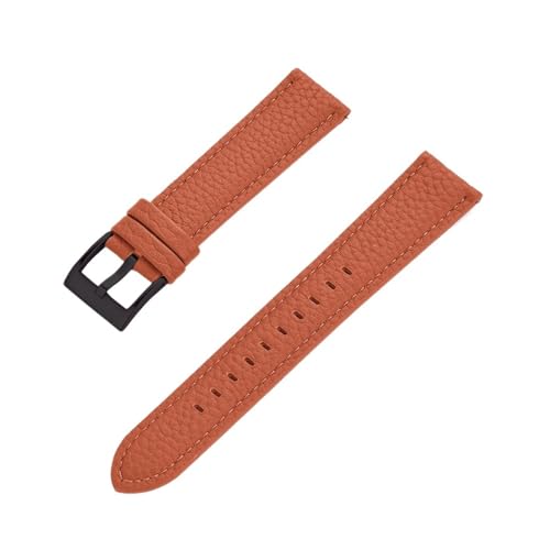 MILNBJK Jeniko Echtes Leder-Uhrenarmband 20 Mm 22 Mm Schnellverschluss-Uhrenarmbänder For Armband-Uhrenzubehör (Color : Orange Black, Size : 20mm) von MILNBJK