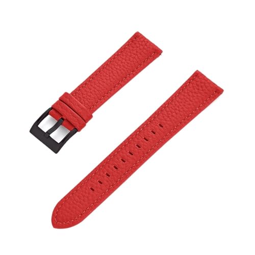 MILNBJK Jeniko Echtes Leder-Uhrenarmband 20 Mm 22 Mm Schnellverschluss-Uhrenarmbänder For Armband-Uhrenzubehör (Color : Red Black, Size : 20mm) von MILNBJK