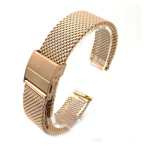 MILNBJK Jeniko Edelstahl-Uhrenarmband, 18 Mm, 20 Mm, 22 Mm, Silber, Schwarz, Roségold, Gold, Schnellverschluss-Uhrenarmband (Color : Rose Gold, Size : 20mm) von MILNBJK