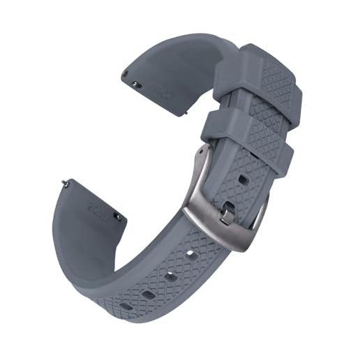 MILNBJK Jeniko FKM-Uhrenarmband, 20 Mm, 22 Mm, Neues Design, Fluorkautschuk-Armband, Schnellverschluss-Uhrenarmbänder (Color : Gray, Size : 20mm) von MILNBJK