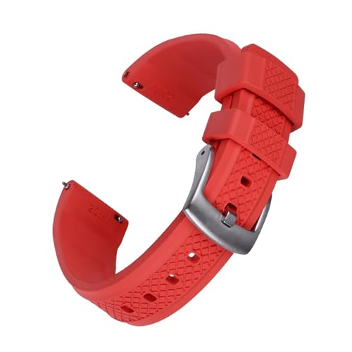 MILNBJK Jeniko FKM-Uhrenarmband, 20 Mm, 22 Mm, Neues Design, Fluorkautschuk-Armband, Schnellverschluss-Uhrenarmbänder (Color : Red, Size : 20mm) von MILNBJK