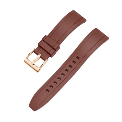 MILNBJK Jeniko FKM Uhrenarmband 20 Mm 22 Mm 24 Mm Armband Sport Fluorkautschuk Uhrenarmbänder For Wasserdichtes Taucharmband Zubehör (Color : Brown gold, Size : 22mm) von MILNBJK