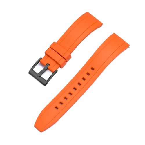 MILNBJK Jeniko FKM Uhrenarmband 20 Mm 22 Mm 24 Mm Armband Sport Fluorkautschuk Uhrenarmbänder For Wasserdichtes Taucharmband Zubehör (Color : Orange black, Size : 20mm) von MILNBJK