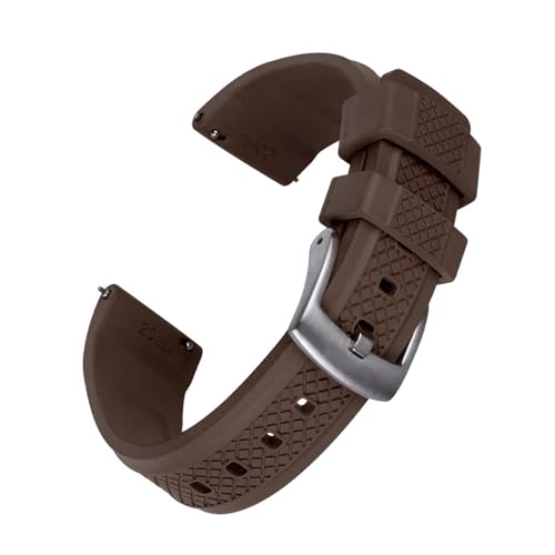 MILNBJK Jeniko FKM-Uhrenarmband Mit Schnellverschluss, 20 Mm, 22 Mm, Fluorkautschuk-Bänder, Neues Design-Armband For Herren-Taucheruhren (Color : Brown, Size : 22mm) von MILNBJK