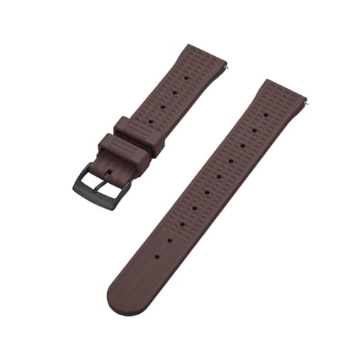 MILNBJK Jeniko Fluorkautschuk 20 Mm 22 Mm Waffel-Uhrenarmband, Schnellverschluss, FKM-Uhrenarmband For Herren, Ersatzarmband (Color : Brown Black, Size : 22mm) von MILNBJK