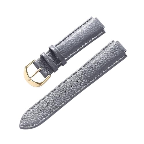 MILNBJK Jeniko Geeignet Kompatibel Mit Cartier Blue Balloon Strap, Litschi-Leder, Weiches Leder, 12 Mm, Konvexes Armband, Zubehör For Damen Und Herren (Color : Grey gold buckle, Size : 14X8mm) von MILNBJK