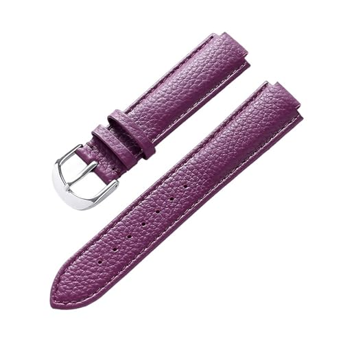 MILNBJK Jeniko Geeignet Kompatibel Mit Cartier Blue Balloon Strap, Litschi-Leder, Weiches Leder, 12 Mm, Konvexes Armband, Zubehör For Damen Und Herren (Color : Purple, Size : 14X8mm) von MILNBJK