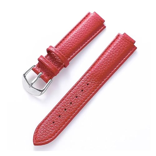 MILNBJK Jeniko Geeignet Kompatibel Mit Cartier Blue Balloon Strap, Litschi-Leder, Weiches Leder, 12 Mm, Konvexes Armband, Zubehör For Damen Und Herren (Color : Red, Size : 14X8mm) von MILNBJK