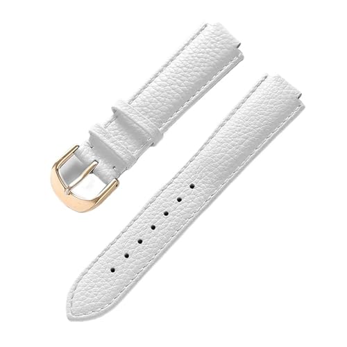 MILNBJK Jeniko Geeignet Kompatibel Mit Cartier Blue Balloon Strap, Litschi-Leder, Weiches Leder, 12 Mm, Konvexes Armband, Zubehör For Damen Und Herren (Color : White gold buckle, Size : 18X11mm) von MILNBJK