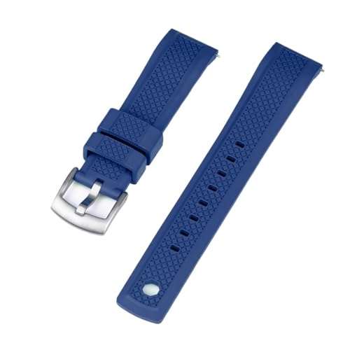 MILNBJK Jeniko Gummi-Uhrenarmband, 20 Mm, 22 Mm, Schwarz, Blau, Armband, Gleitring, Mit Schnellverschluss, Sport-Armband (Color : Blue, Size : 20mm) von MILNBJK