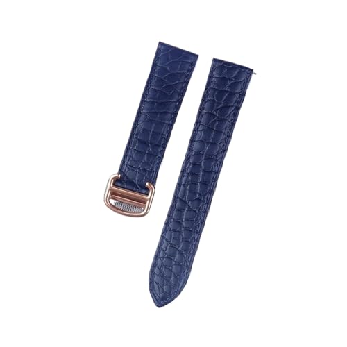 MILNBJK Jeniko Krokodilleder-Uhrenarmband, Kompatibel Mit Cartier Tank London Solo, Herren-Damen-Leder-Uhrenarmband, 16 Mm, 17 Mm, 18 Mm, 19 Mm, 20 Mm (Color : Royal blue rose, Size : 13) von MILNBJK