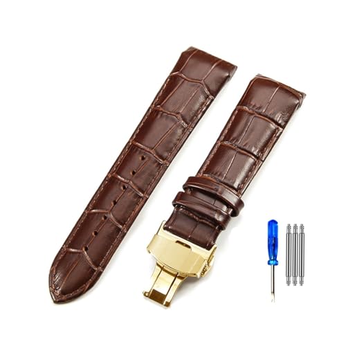 MILNBJK Jeniko Kuh-echtes Leder-Uhrenarmband, Kompatibel Mit Tissot T035 Couturier Men Arc Interface T035410 T035617 T035627 T035614 T035439 T035407(Color:Brown-Gold-B1,Size:22mm) von MILNBJK