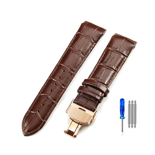 MILNBJK Jeniko Kuh-echtes Leder-Uhrenarmband, Kompatibel Mit Tissot T035 Couturier Men Arc Interface T035410 T035617 T035627 T035614 T035439 T035407(Color:Brown-rose gold-B1,Size:24mm) von MILNBJK