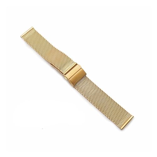 MILNBJK Jeniko Milanese Quick Release Armband 18mm 20mm 22mm Edelstahl Metall Uhrenarmband Neues Armband Schwarz Roségold (Color : Gold, Size : 18mm) von MILNBJK