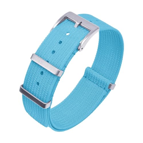 MILNBJK Jeniko Neues Design, Geripptes Armband, 20 Mm, 22 Mm, Nylon-Armband, Geflochtenes Ballistisches Gewebe, Zubehör For Uhrenarmband (Color : Sky Blue, Size : 22mm) von MILNBJK