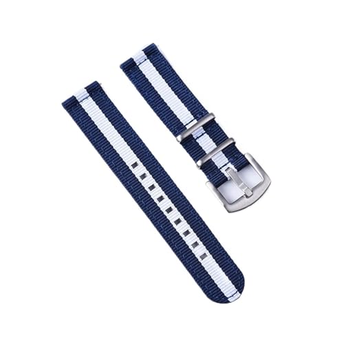MILNBJK Jeniko Nylon-Uhrenarmband 18 Mm 20 Mm 22 Mm Armband Schnellverschluss-Armband For Uhrenarmband (Color : Blue White Blue, Size : 18mm) von MILNBJK