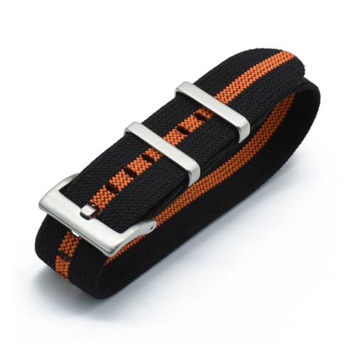 MILNBJK Jeniko Nylonbänder 20mm 22mm Uhrenarmbänder Langlebige Französische Truppen-Uhrenarmbänder Ersatz For Männer (Color : Black Orange, Size : 20mm) von MILNBJK