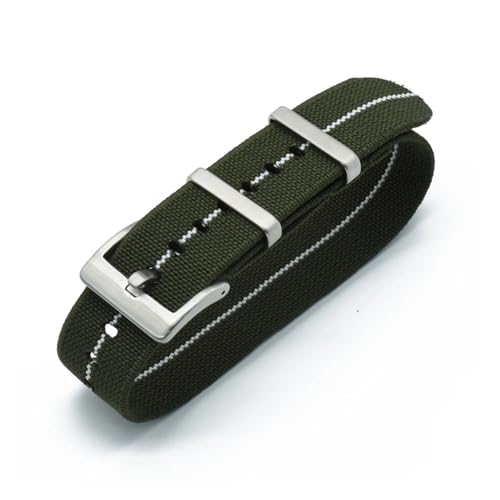 MILNBJK Jeniko Nylonbänder 20mm 22mm Uhrenarmbänder Langlebige Französische Truppen-Uhrenarmbänder Ersatz For Männer (Color : Green White, Size : 20mm) von MILNBJK