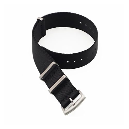 MILNBJK Jeniko Nylonband 20mm 22mm Sicherheitsgurt Armband Gürtel Ersatz Herren Damen Uhrenzubehör (Color : Black, Size : 22mm) von MILNBJK