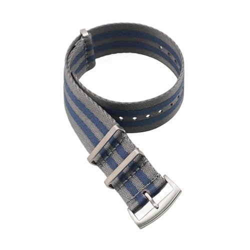 MILNBJK Jeniko Nylonband 20mm 22mm Sicherheitsgurt Armband Gürtel Ersatz Herren Damen Uhrenzubehör (Color : Gray Blue, Size : 20mm) von MILNBJK