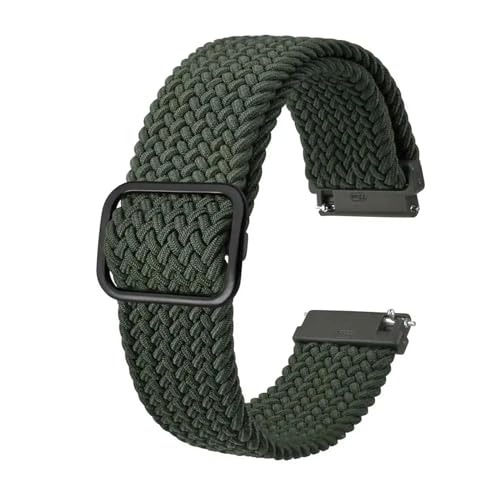 MILNBJK Jeniko Premium-Nylon-Uhrenarmband For Herren Und Damen, Uhrenzubehör Mit Werkzeug Und Edelstahl-Schnalle, 18 Mm, 19 Mm, 20 Mm, 22 Mm (Color : Green-B, Size : 22mm) von MILNBJK