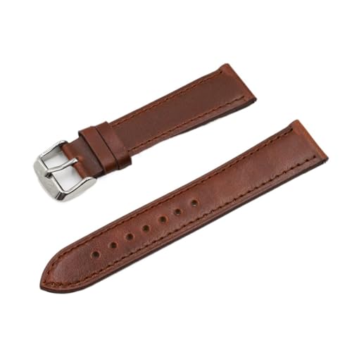 MILNBJK Jeniko Retro-Uhrenarmband, 18 Mm, 20 Mm, 22 Mm, 24 Mm, Leder-Uhrenarmbänder, Grau, Schwarz, Braun, Blau, For Herren-Uhrenzubehör(Color:Red brown,Size:18mm) von MILNBJK