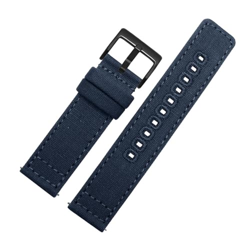 MILNBJK Jeniko Schnellverschluss-Armband Aus Segeltuch, 18 Mm, 20 Mm, 22 Mm, Nylon-Uhrenarmbänder, Ersatzarmband, Handgelenkband, Uhrenzubehör (Color : Blue 2, Size : 22mm) von MILNBJK