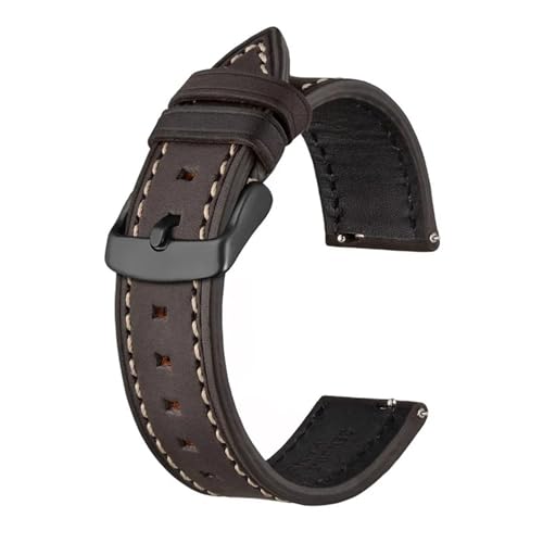 MILNBJK Jeniko Schnellverschluss-Uhrenarmband For Herren Und Damen, 18 Mm, 20 Mm, 22 Mm, Schwarze Schnalle (Color : Brown Grey, Size : 21mm) von MILNBJK