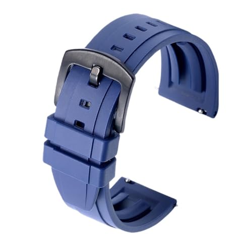 MILNBJK Jeniko Uhrenarmband 18 Mm 20 Mm 22 Mm 24 Mm Sportarmband Schwarz Grün Armband Mit Schnellverschluss-Federsteg (Color : Blue, Size : 20mm black buckle) von MILNBJK