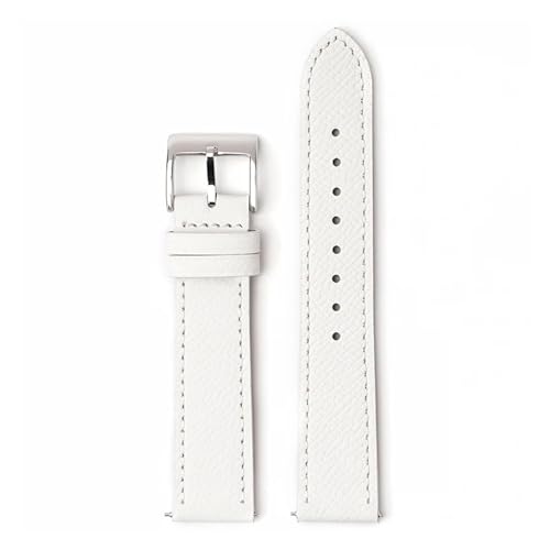 MILNBJK Jeniko Uhrenarmband 18 Mm 20 Mm 22 Mm Kalbsleder-Armband Schnellverschluss-Uhrenarmband Handgefertigter Armbandgürtel Mit Palmenmuster (Color : White 1, Size : 22mm) von MILNBJK