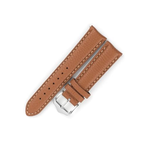 MILNBJK Jeniko Uhrenarmband Aus Echtem Leder, 18 Mm, 19 Mm, 20 Mm, 22 Mm, Retro-Lychee-Muster, Obere Schicht Aus Rindsleder, Uhrenarmband For Männer Und Frauen(Color:Brown,Size:18mm) von MILNBJK