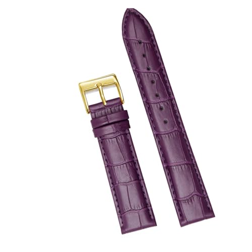 MILNBJK Jeniko Weiche Armbanduhrenarmbänder, Bequemes Echtleder-Uhrenarmband, 12/14/16/18/20/22/24 Mm, Dornschließe + Werkzeug (Color : Purple 3, Size : 22mm) von MILNBJK