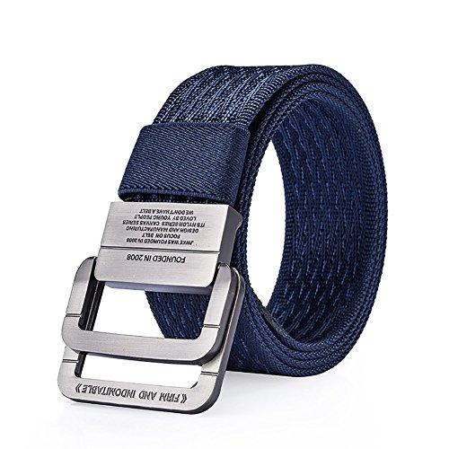 MIMA Militär Herren Stoffgürtel Leinwand Canvas Stoff Gürtel Jeansgürtel Belts (Blau) von MIMA