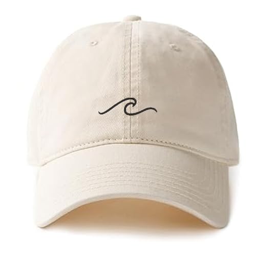 MIMAYIN Beach Wave beige Baseball Cap Stickerei Basecap Baumwolle Verstellbare Reine Farbe Baseballmütze Sport Visier Hut für Herren Damen von MIMAYIN