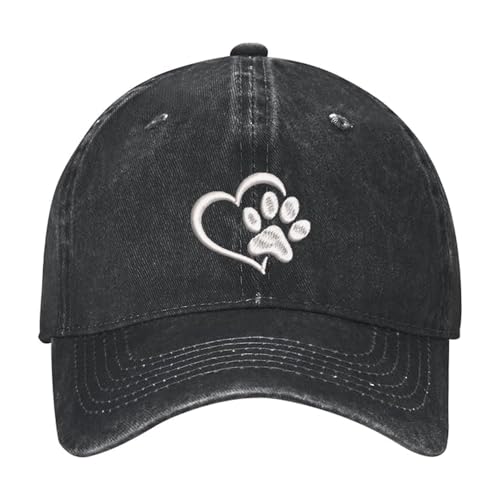 MIMAYIN Dog paw Baseball Cap Stickerei Basecap Verstellbare Baumwolle Reine Farbe Baseballmütze Sport Visier Hut für Damen Herren von MIMAYIN