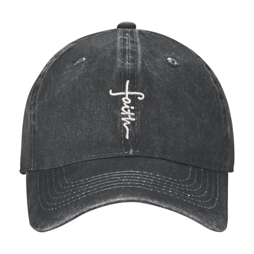 MIMAYIN Faith Jesus Christian Baseball Cap Stickerei Basecap Verstellbare Baumwolle Reine Farbe Baseballmütze Sport Visier Hut für Damen Herren von MIMAYIN