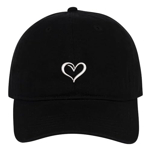 MIMAYIN Heart Baseball Cap Stickerei Basecap Baumwolle Verstellbare Reine Farbe Baseballmütze Sport Visier Hut für Herren Damen von MIMAYIN