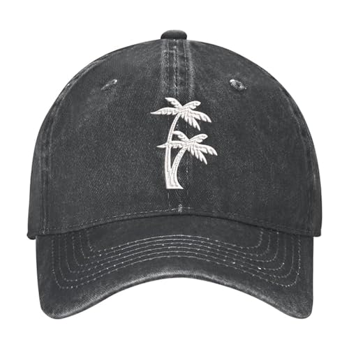 MIMAYIN Palm Tree Dark Grey Baseball Cap Stickerei Basecap Baumwolle Verstellbare Reine Farbe Baseballmütze Sport Visier Hut für Damen Herren von MIMAYIN