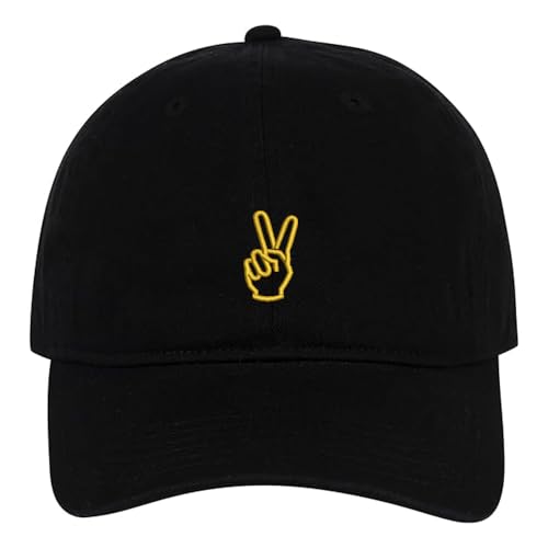 MIMAYIN Peace Hand V Victor Baseball Cap Stickerei Basecap Baumwolle Verstellbare Reine Farbe Baseballmütze Sport Visier Hut für Herren Damen von MIMAYIN