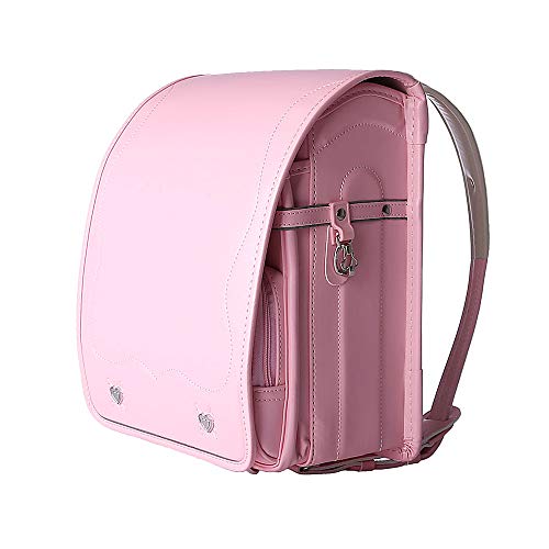 MIMI KING Japanische Schul Primary School Students Rucksack PU-Leder wasserdicht automatische Locking große Kapazität für Jungen und Mädchen,Rosa von MIMI KING