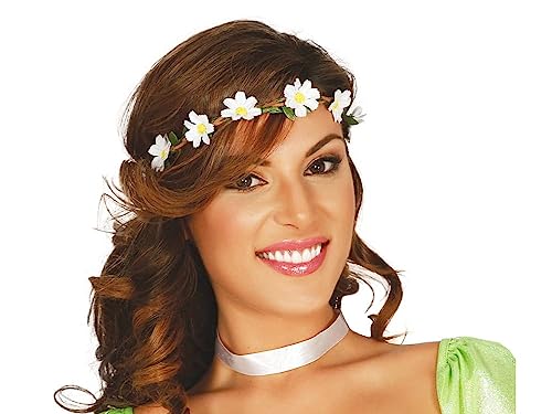60er 70er Jahre Flower Power Haarband mit Margeriten für Hippie-Kostüm Blumen von MIMIKRY